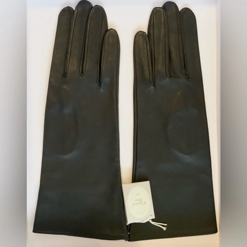 Christian Dior Black Leather Gloves